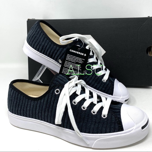 Converse Jack Purcell Low Velvet Black Casual Shoes Men's Sneakers Size 165139C - Picture 2 of 11